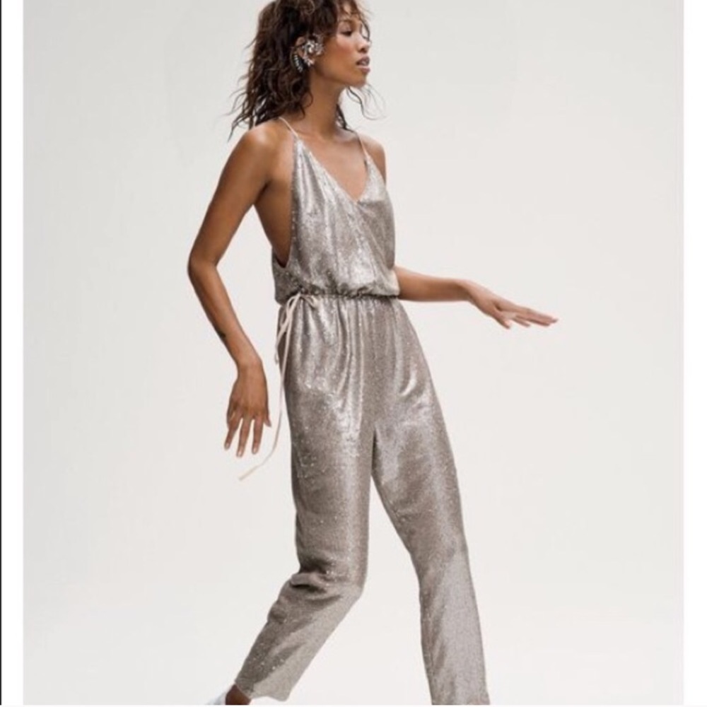 Free People Sequin Pantsuit